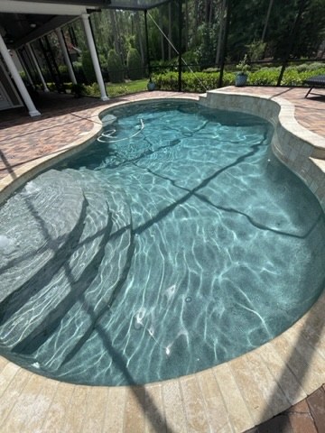 Clear residential pool maintained by Tampa VIP